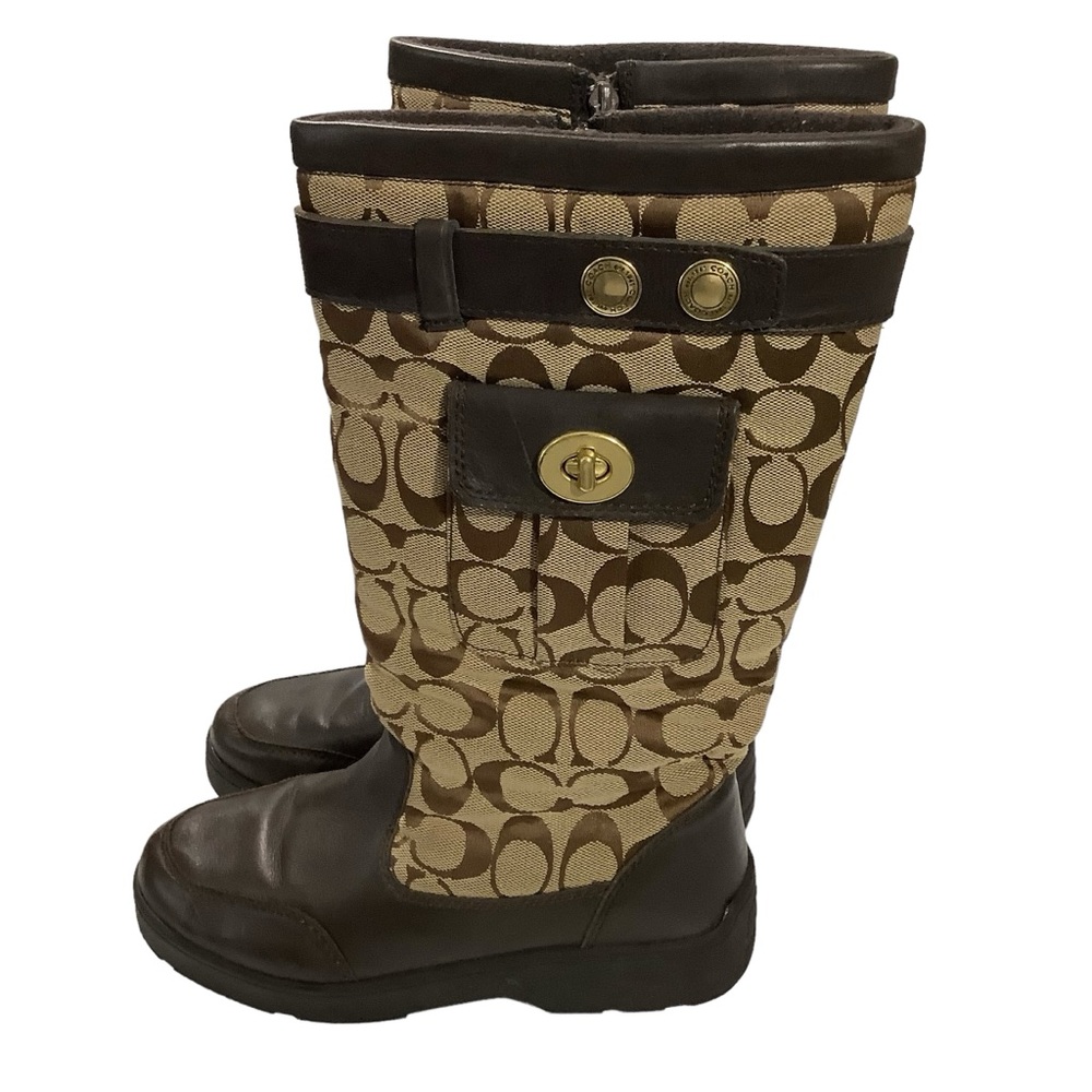 Coach Kayla Signature Print Canvas Boots - Picture 3 of 5